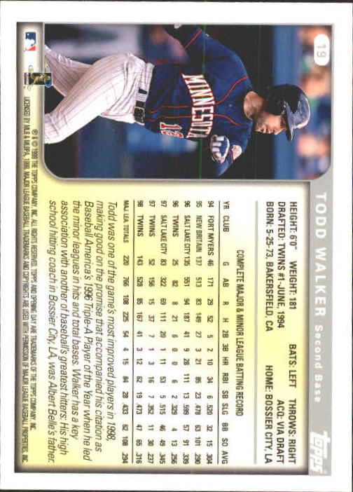 1999 Topps Opening Day Baseball - Picture 25 of 141