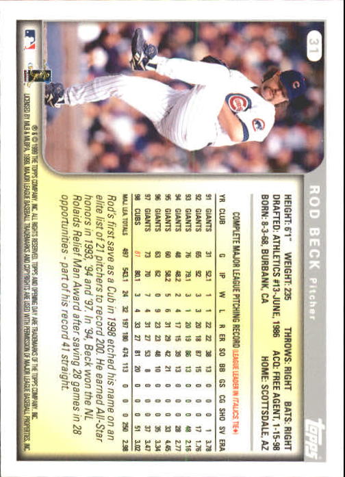 1999 Topps Opening Day Baseball - Picture 37 of 141