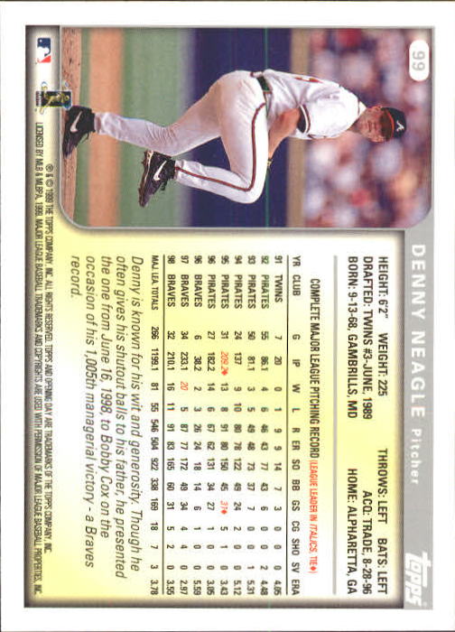 1999 Topps Opening Day Baseball - Picture 97 of 141