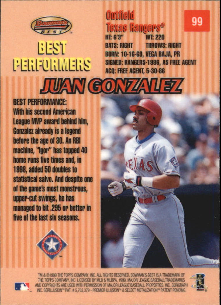 thumbnail 165  - 1999 Bowman&#039;s Best Baseball Card Pick