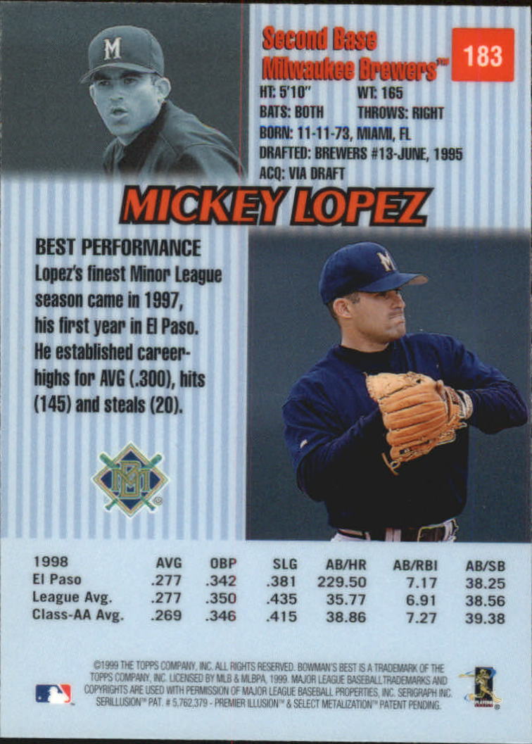 thumbnail 323  - 1999 Bowman&#039;s Best Baseball Card Pick