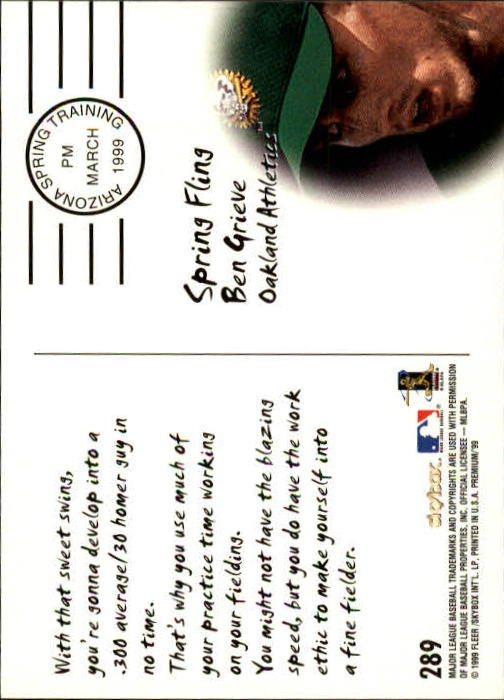 1999 Skybox Premium Baseball "Main Set" Cards #223 to #300 Rookies and Prospects - Picture 118 of 134