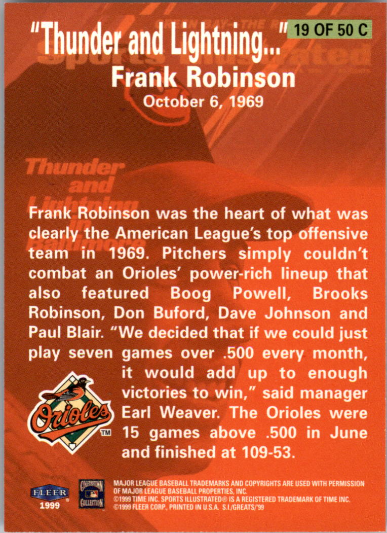 Tarjetas ""Insertar"" de béisbol Sports Illustrated Greats of the Game (Fleer) 1999 - Imagen 13 de 27