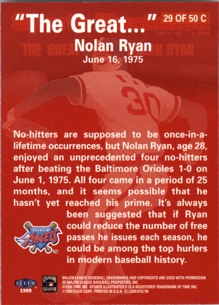 Tarjetas ""Insertar"" de béisbol Sports Illustrated Greats of the Game (Fleer) 1999 - Imagen 21 de 27