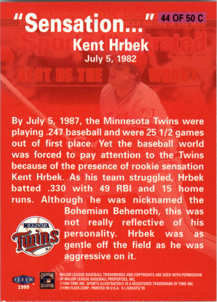 Tarjetas ""Insertar"" de béisbol Sports Illustrated Greats of the Game (Fleer) 1999 - Imagen 27 de 27
