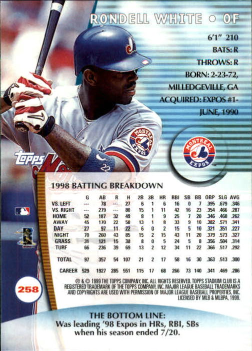 1999 Stadium Club Baseball Part 2 Main Set Card #252-355 - Picture 15 of 207