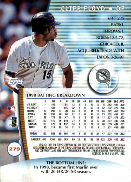 1999 Stadium Club Baseball Part 2 Main Set Card #252-355 - Picture 55 of 207