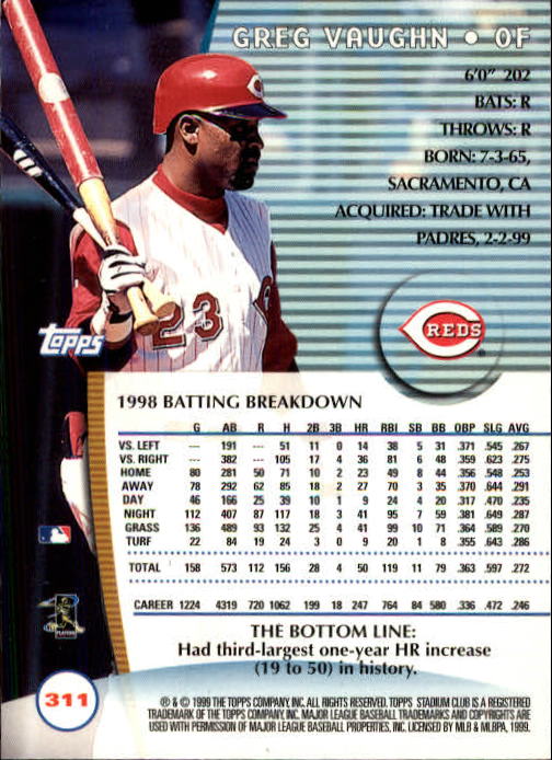 1999 Stadium Club Baseball Part 2 Main Set Card #252-355 - Picture 119 of 207