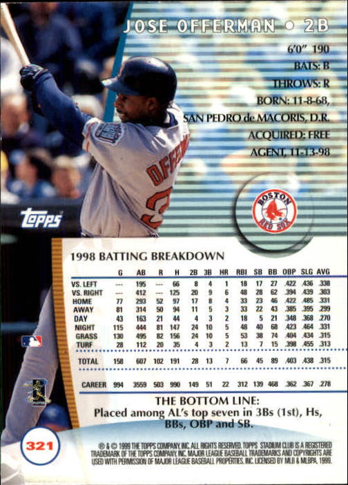 1999 Stadium Club Baseball Part 2 Main Set Card #252-355 - Picture 139 of 207