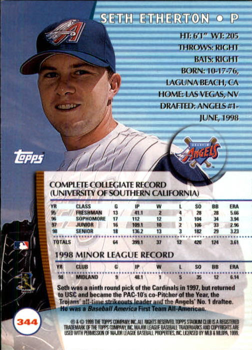 1999 Stadium Club Baseball Part 2 Main Set Card #252-355 - Picture 185 of 207
