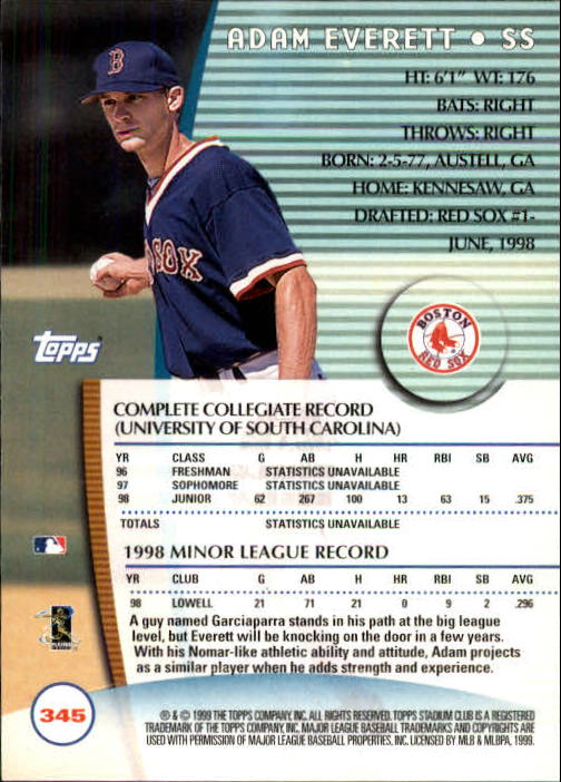 1999 Stadium Club Baseball Part 2 Main Set Card #252-355 - Picture 187 of 207
