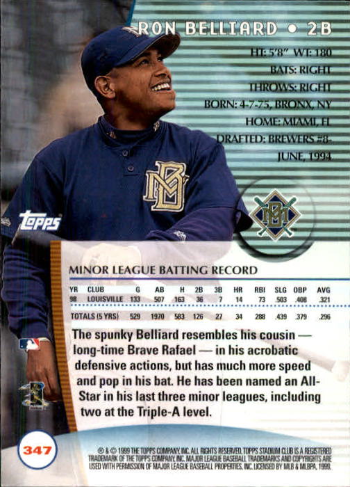 1999 Stadium Club Baseball Part 2 Main Set Card #252-355 - Picture 191 of 207