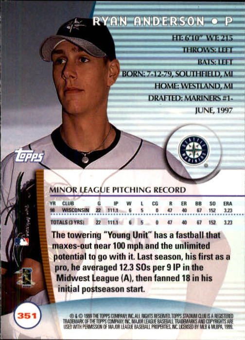 1999 Stadium Club Baseball Part 2 Main Set Card #252-355 - Picture 199 of 207