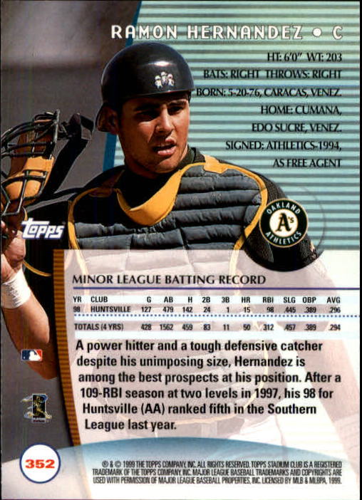 1999 Stadium Club Baseball Part 2 Main Set Card #252-355 - Picture 201 of 207