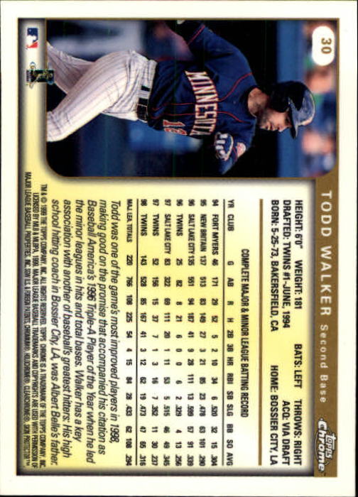 1999 TOPPS CHROME BASEBALL ASSORTED SINGLES U-PICK 2-219 - Picture 32 of 291