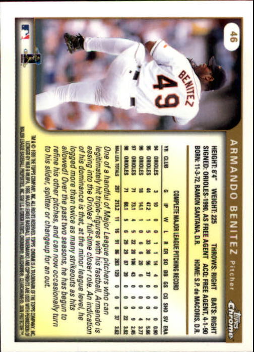 1999 TOPPS CHROME BASEBALL ASSORTED SINGLES U-PICK 2-219 - Picture 56 of 291