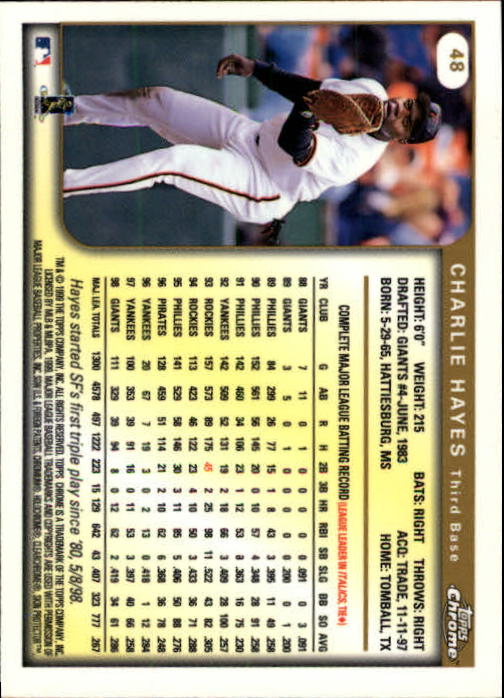 1999 TOPPS CHROME BASEBALL ASSORTED SINGLES U-PICK 2-219 - Picture 60 of 291