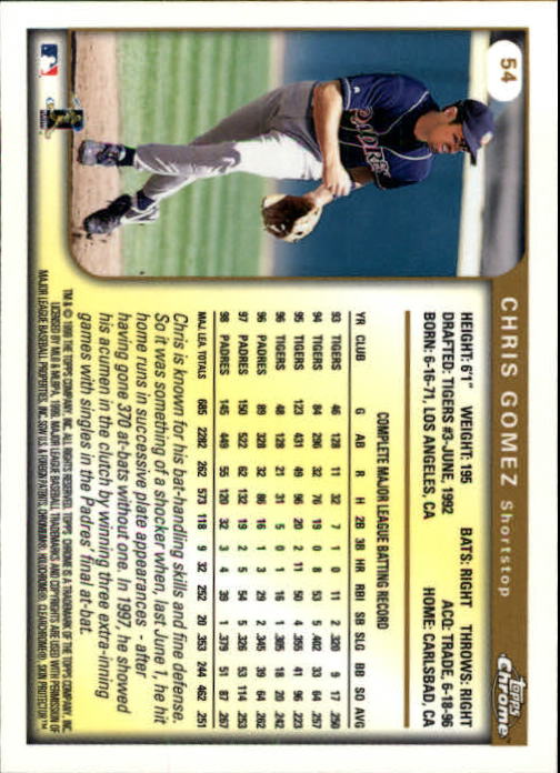 1999 TOPPS CHROME BASEBALL ASSORTED SINGLES U-PICK 2-219 - Picture 66 of 291