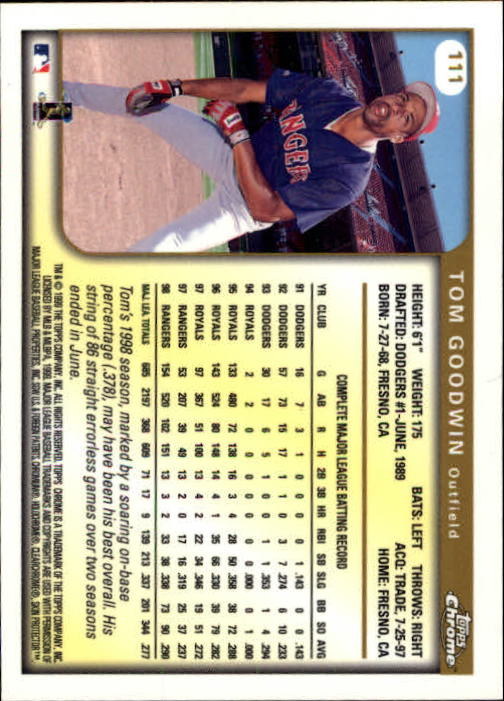 1999 TOPPS CHROME BASEBALL ASSORTED SINGLES U-PICK 2-219 - Picture 139 of 291