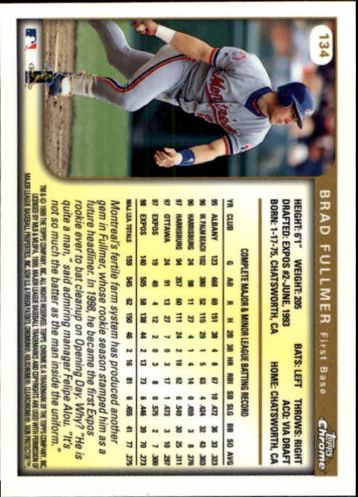 1999 TOPPS CHROME BASEBALL ASSORTED SINGLES U-PICK 2-219 - Picture 173 of 291