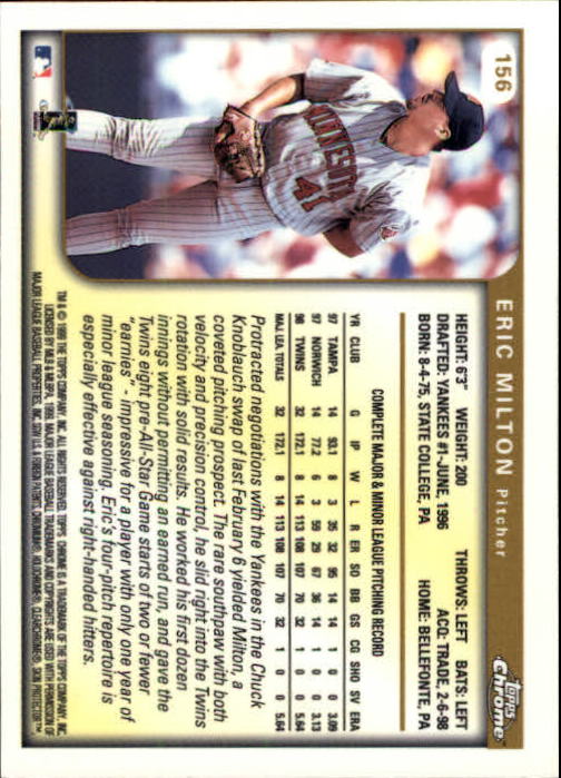 1999 TOPPS CHROME BASEBALL ASSORTED SINGLES U-PICK 2-219 - Picture 205 of 291