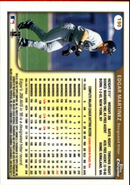 1999 TOPPS CHROME BASEBALL ASSORTED SINGLES U-PICK 2-219 - Picture 255 of 291