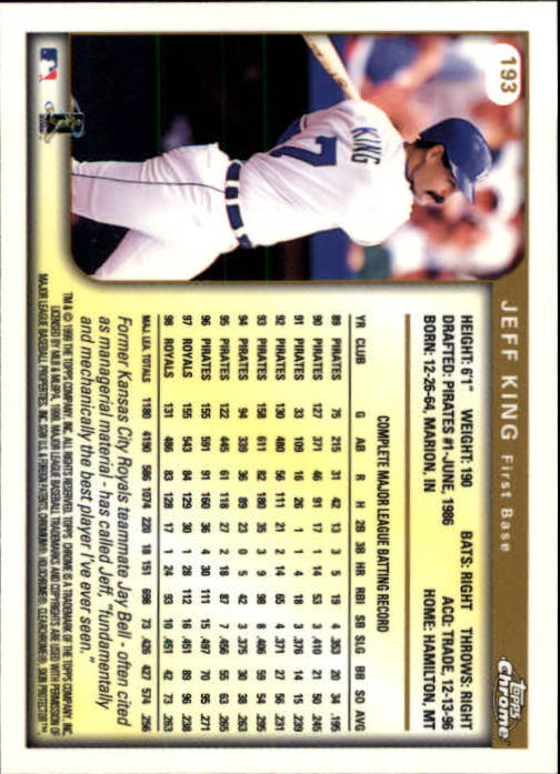 1999 TOPPS CHROME BASEBALL ASSORTED SINGLES U-PICK 2-219 - Picture 261 of 291