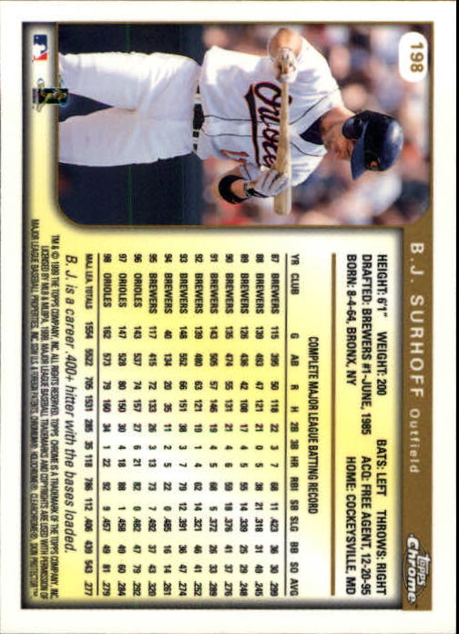 1999 TOPPS CHROME BASEBALL ASSORTED SINGLES U-PICK 2-219 - Picture 269 of 291