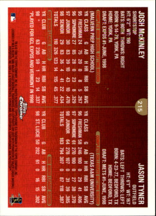 1999 TOPPS CHROME BASEBALL ASSORTED SINGLES U-PICK 2-219 - Picture 286 of 291