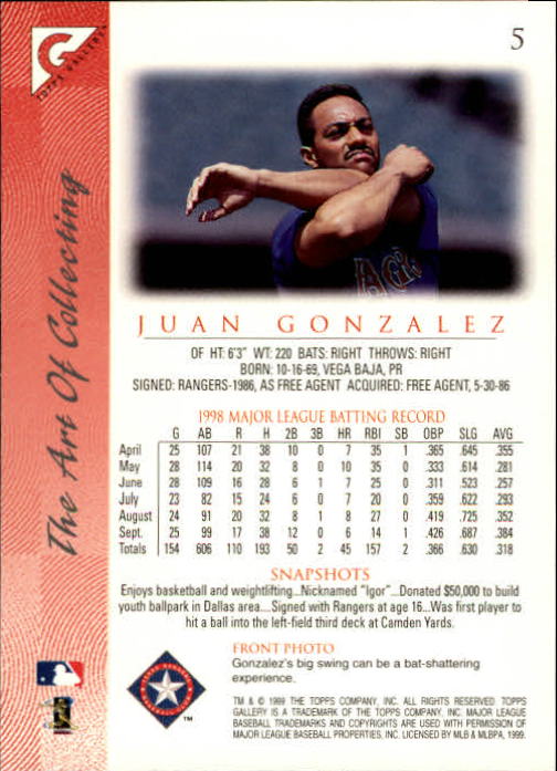 1999 Topps Gallery Baseball - Picture 11 of 323