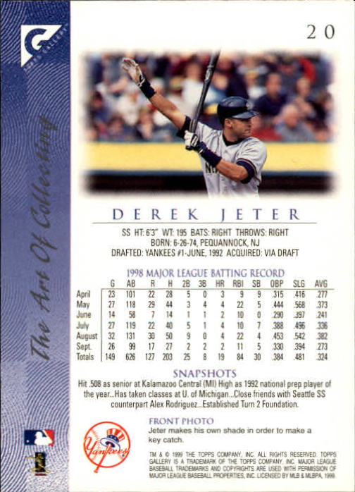 1999 Topps Gallery Baseball - Picture 41 of 323