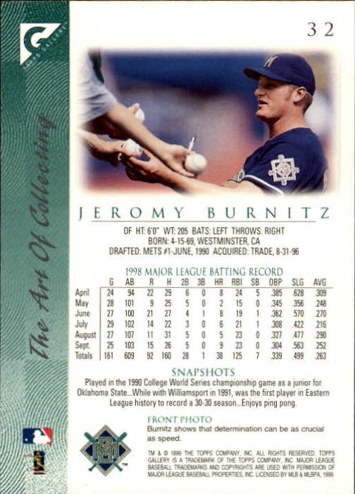 1999 Topps Gallery Baseball - Picture 65 of 323