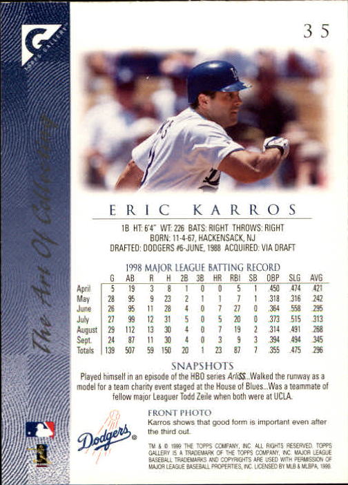 1999 Topps Gallery Baseball - Picture 71 of 323