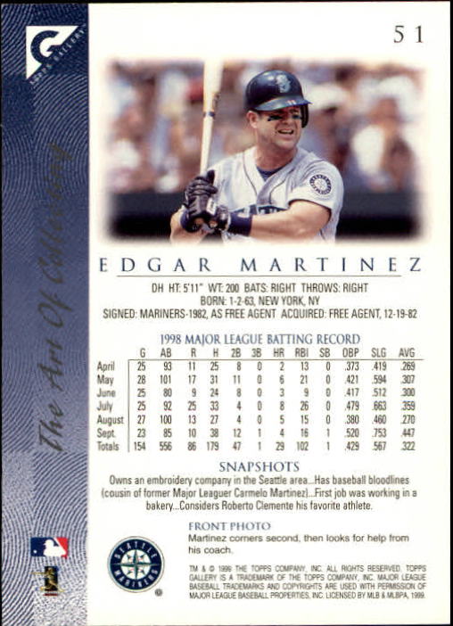 1999 Topps Gallery Baseball - Picture 103 of 323