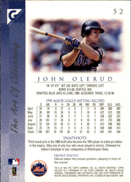 1999 Topps Gallery Baseball - Picture 105 of 323