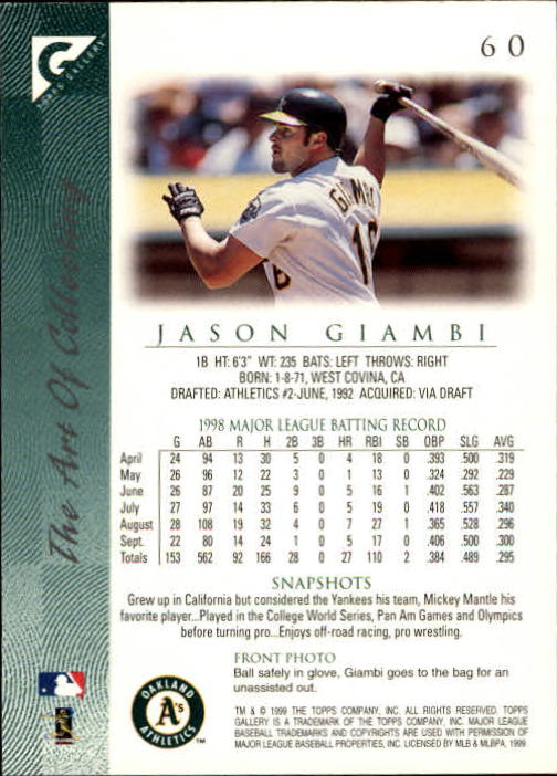 1999 Topps Gallery Baseball - Picture 121 of 323