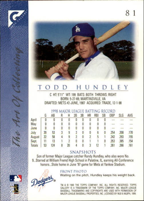 1999 Topps Gallery Baseball - Picture 163 of 323