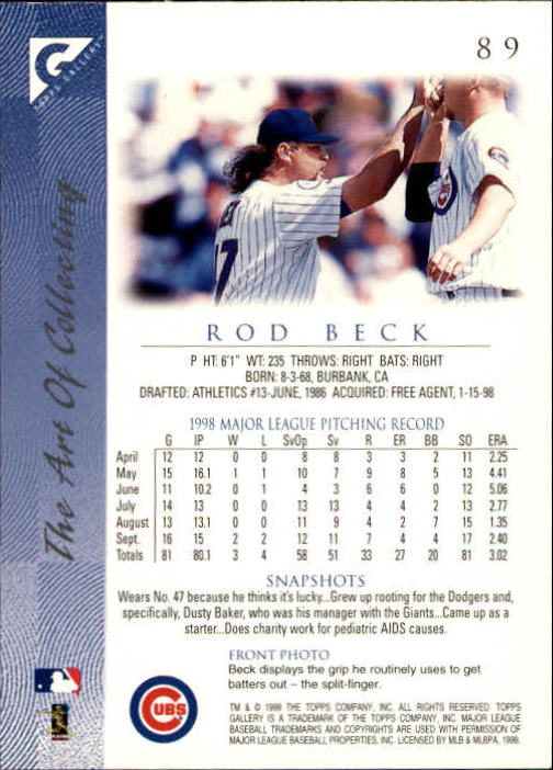 1999 Topps Gallery Baseball - Picture 179 of 323