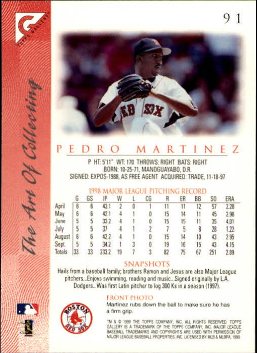 1999 Topps Gallery Baseball - Picture 183 of 323