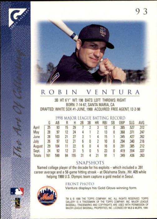 1999 Topps Gallery Baseball - Picture 187 of 323