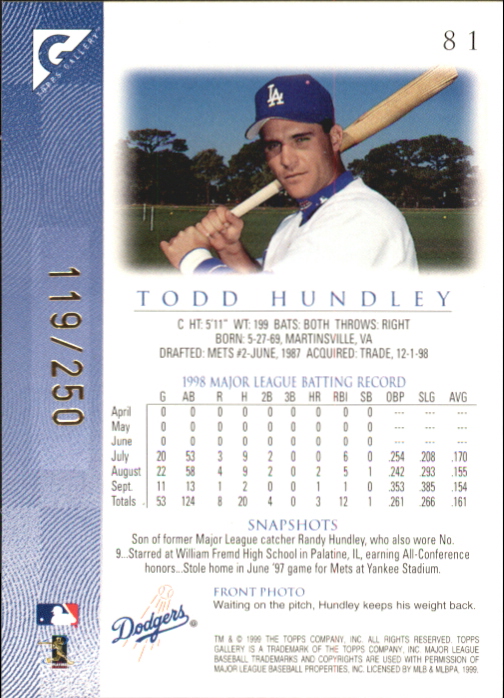 1999 Topps Gallery Baseball - Picture 317 of 323