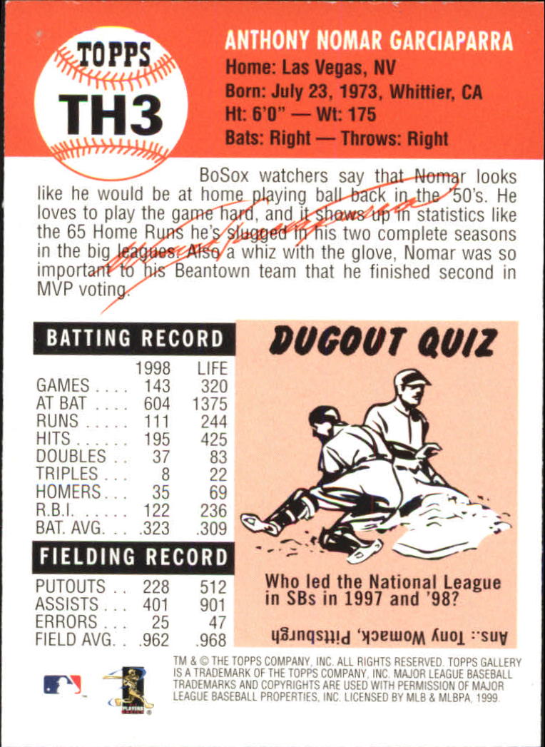 1999 Topps Gallery Baseball - Picture 309 of 323