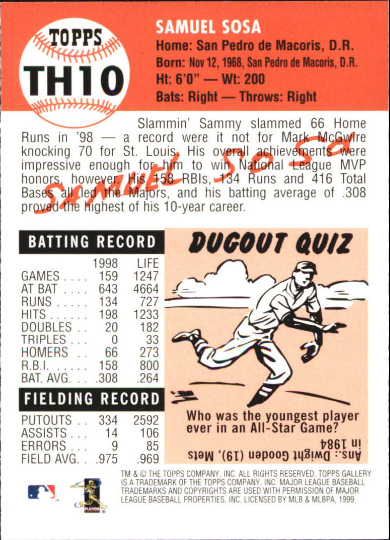 1999 Topps Gallery Baseball - Picture 311 of 323