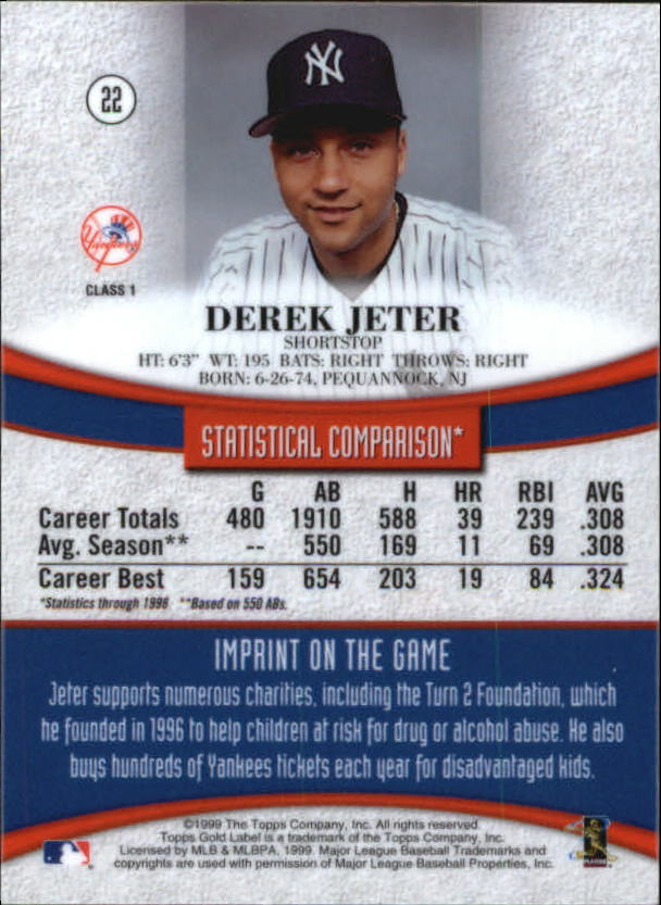 1999 Topps Gold Label Baseball - Picture 19 of 126
