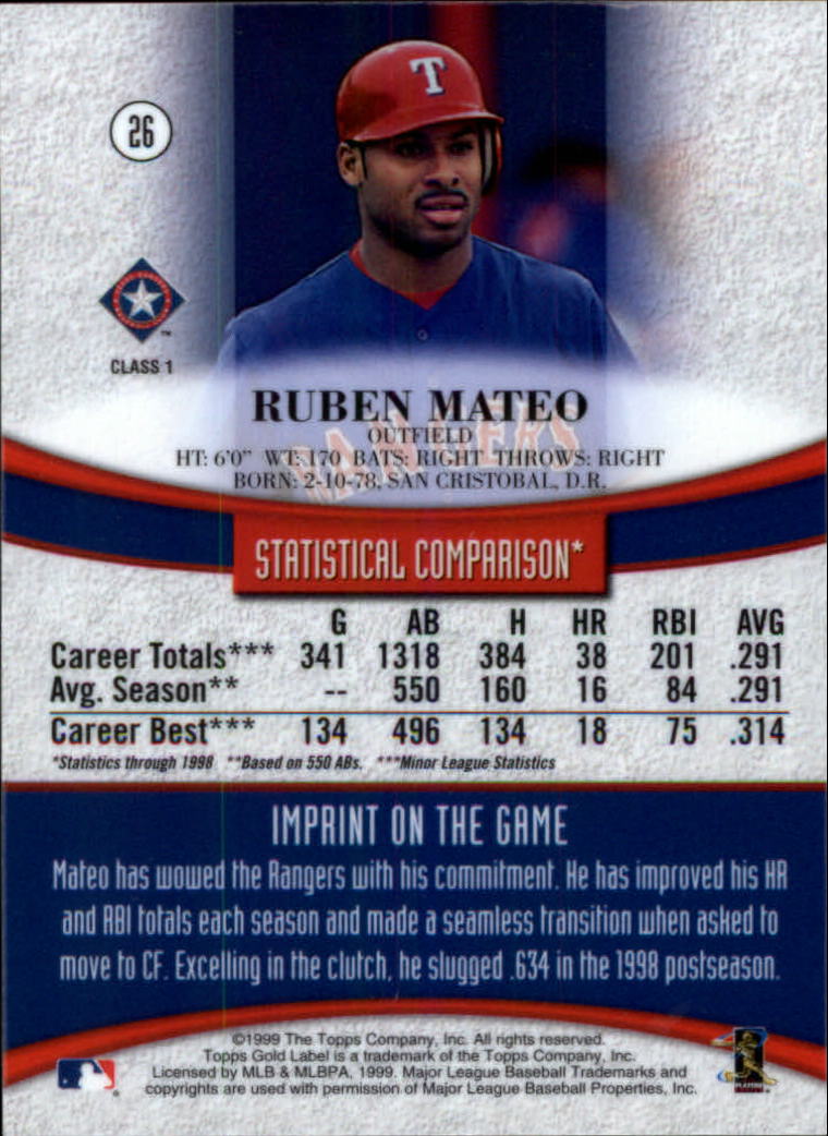 1999 Topps Gold Label Baseball - Picture 23 of 126