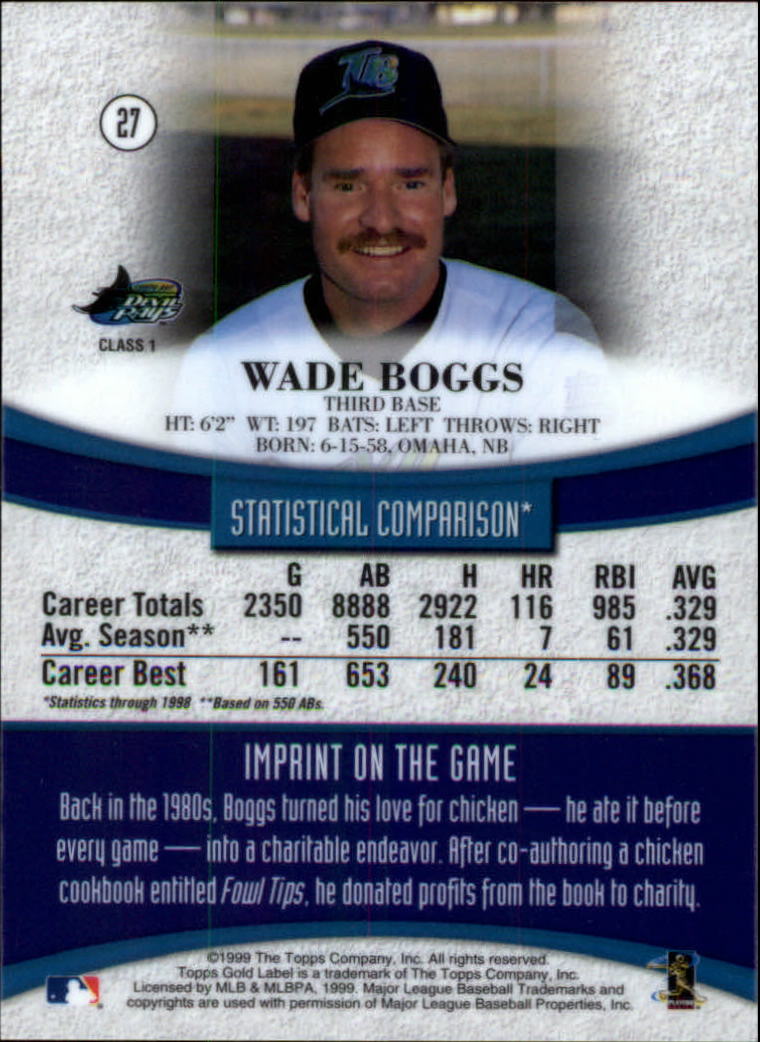 Wade Boggs' nickname was because of a chicken cookbook