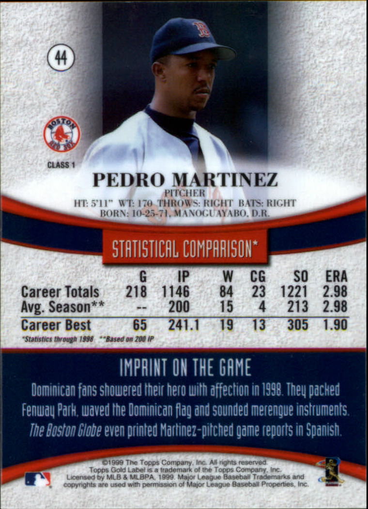 1999 Topps Gold Label Baseball - Picture 39 of 126