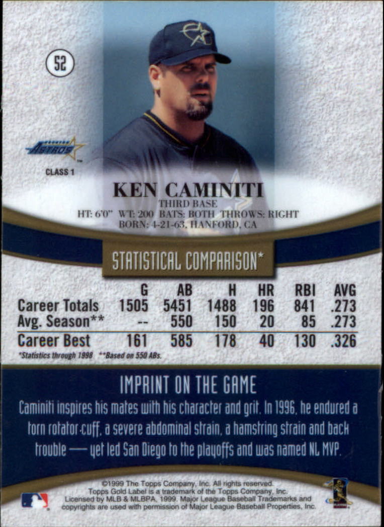 1999 Topps Gold Label Baseball - Picture 45 of 126