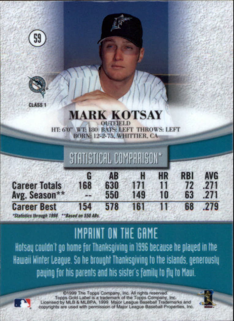 1999 Topps Gold Label Baseball - Picture 51 of 126