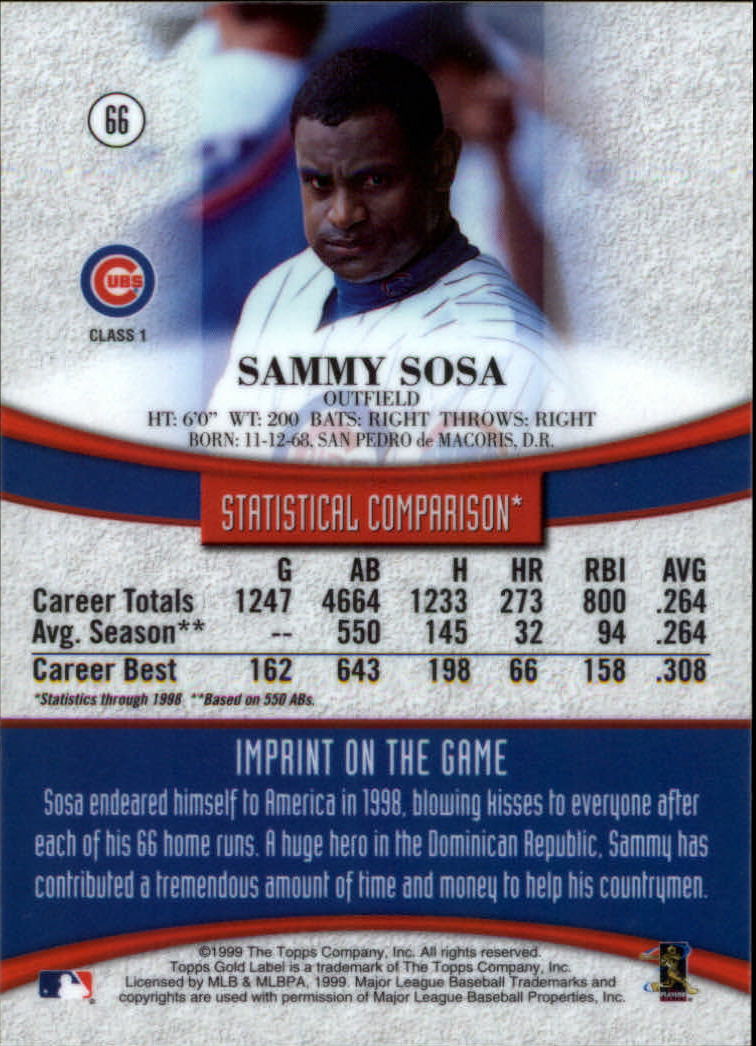 1999 Topps Gold Label Baseball - Picture 59 of 126